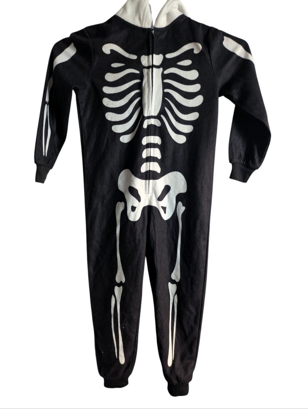 Kids Black Skeleton One-Piece Costume with Hood